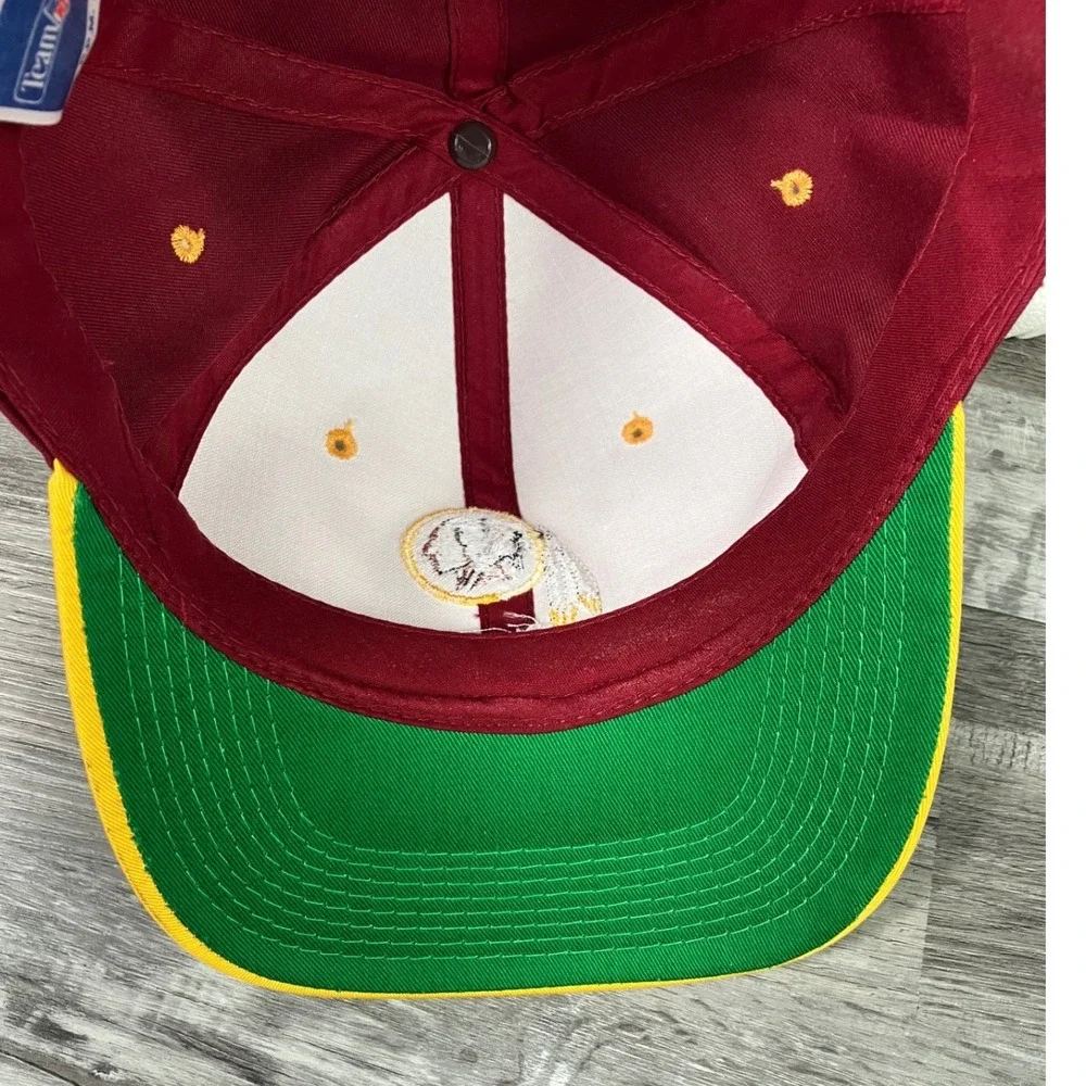Vintage Washington Redskins Youngan Snapback Hat NFL Burgundy Gold Flat Brim VTG
